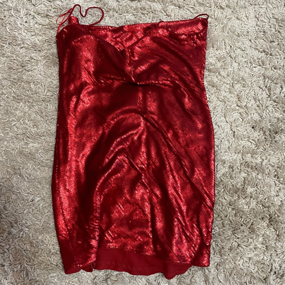Zara red sequin dress